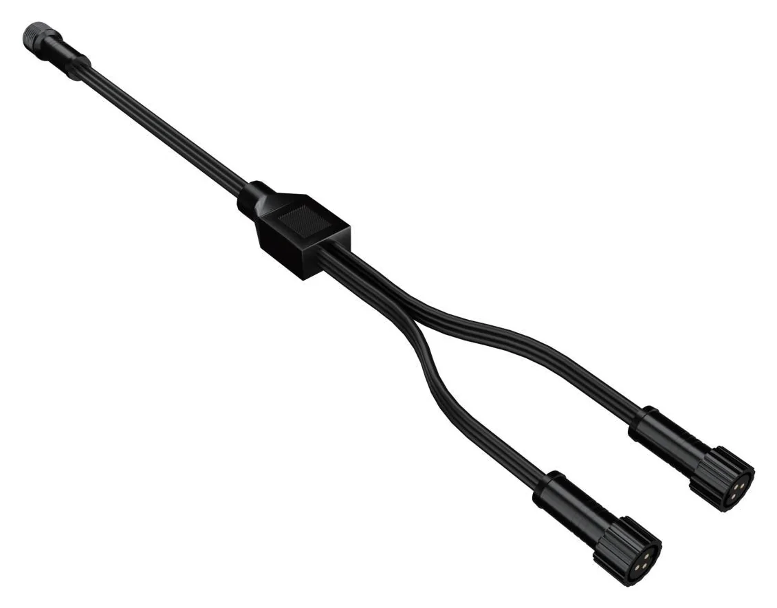 Y connector with one input and two outputs for pixel lights