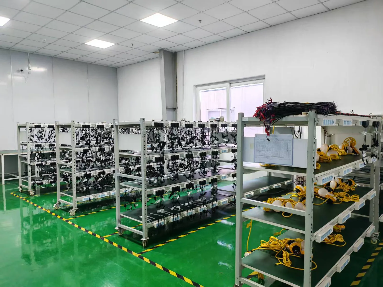 LED light aging test workshop for production quality inspection